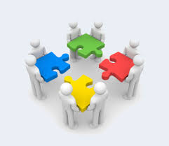 Stick figures of personnel with puzzle pieces Stick figures of personnel with puzzle pieces
